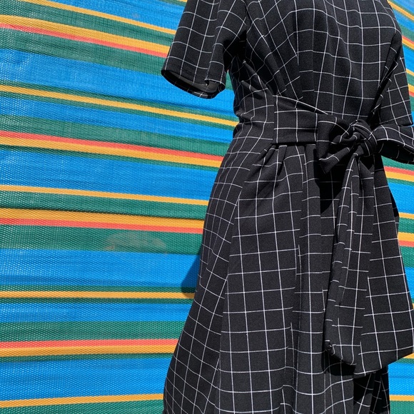 Flamingo Urban Black WindowPane Dress - Picture 2 of 6